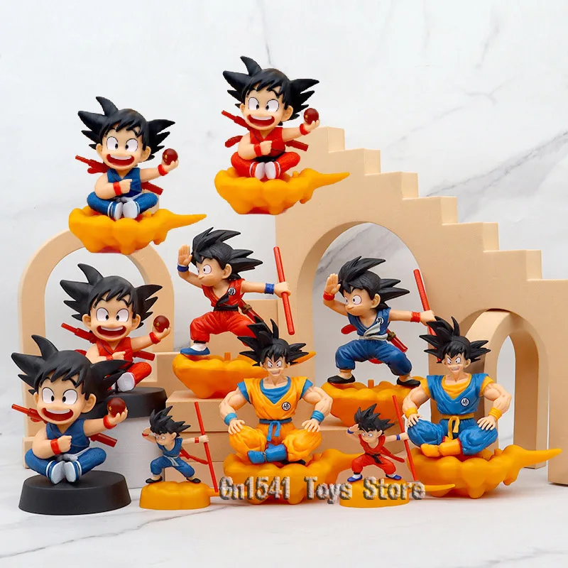 Anime Kawaii Goku Figure Dragon Ball Z Figurines Childhood Son Goku Figures - £10.65 GBP+