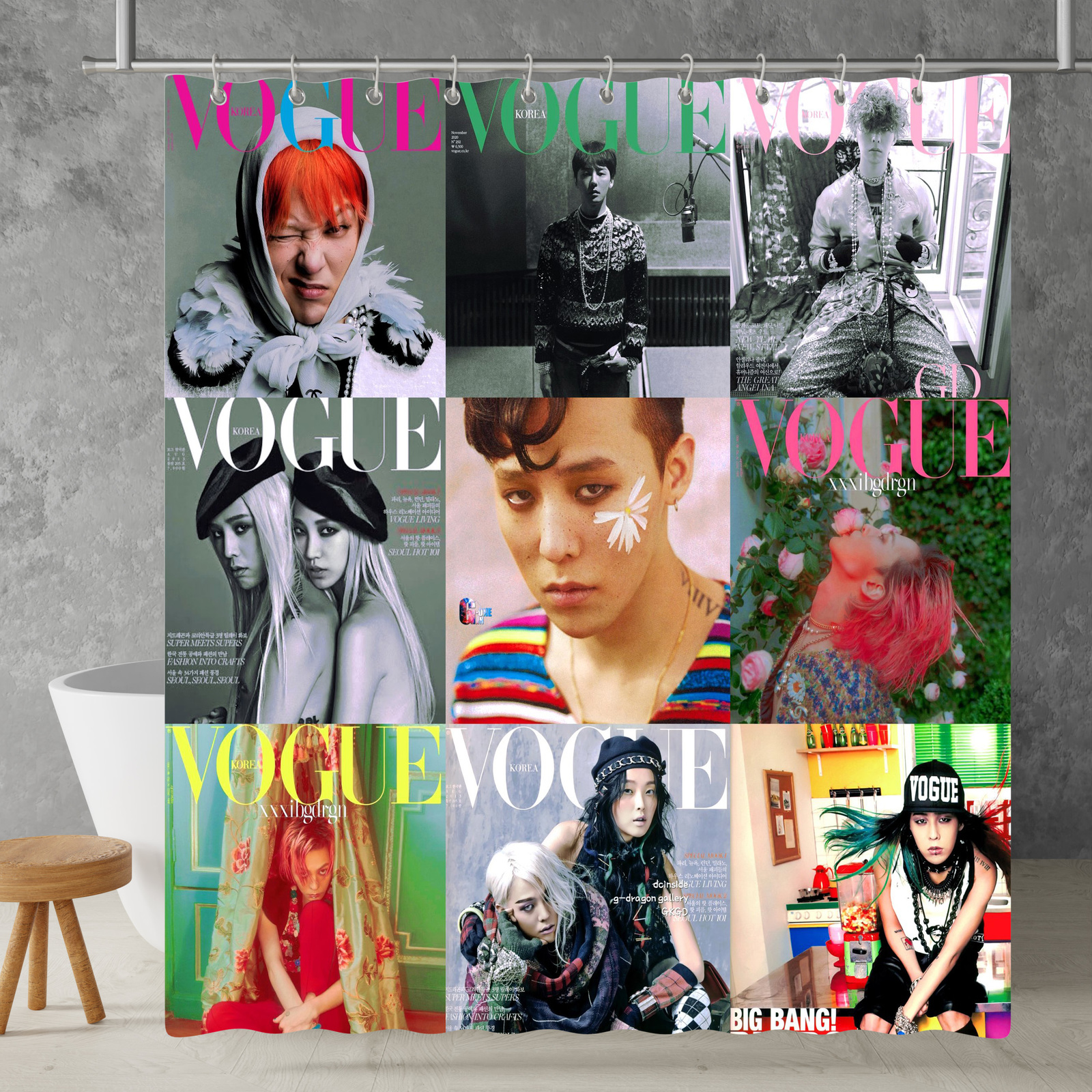 New!!! Vogue Cover Custom Waterproof Polyester Shower Curtain 4 Size Item image 13