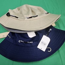 Sport RR Bucket Sun Hat Cap Tan &amp; Blue Boonie Fishing Hunting Safari Lot... - $15.42