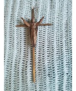 Vintage 10&quot; Brass Crucifix Wall Hanger - $13.54 CAD