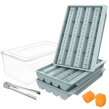 Ice Cube Trays, Upgraded Hexagon Ice Trays With Lid, Easy Fill Transfer Remove,  - £15.92 GBP