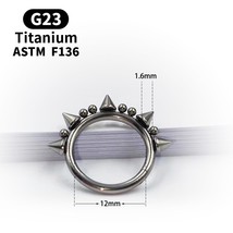 Titanium G23 Cone Spike Horseshoe Circular Septum Nose Ring Surgical Nipple Hoop - £9.26 GBP