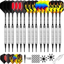 15 Packs Soft Tip Darts Set 18G,100 Extra Tips+Tool+15 Aluminum Shafts With Rubb - £25.78 GBP