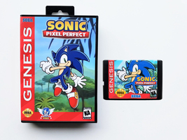 Sonic Pixel Perfect - Custom Case / Game Sega Genesis - Sonic the Hedgehog Mod - £10.19 GBP+