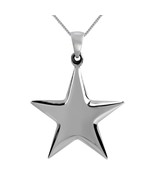 Silver Star Pendant 925 Sterling Silver Necklace - £22.15 GBP
