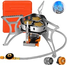 Foldable, Windproof, Camping Gas Stove For Hiking And Picnics, 6800W, Piezo - £28.49 GBP