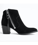 Zadig &amp; Voltaire Molly Suede Leather  Ankle Boots Black Booties $498, Sz... - $3,709.27 MXN