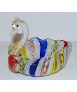 STUNNING RARE VINTAGE MURANO ITALIAN ART GLASS LATTICINO RIBBON RAINBOW ... - €128,07 EUR