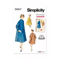 Simplicity Pattern 9847 50s Vintage Coat Three Lengths Sizes 8-16 Retro New - £10.13 GBP
