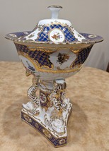 Antique Porcelain Urn KPM-style Colorful Gilded Floral Design - £427.72 GBP