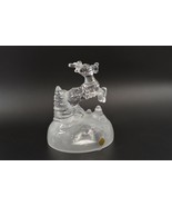 Cristal D&#39;Arques Crystal Reindeer Sculpture Rudolph Deer Jumping 24% Lea... - £18.87 GBP