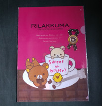 SAN-X Rilakkuma Korilakkuma Kiiroitori Chocolate &amp; Coffee A4 Red Clear f... - £3.13 GBP