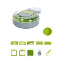 9-In-1 Vegetable Chopper, Slicer, And Dicer Kit - Includes Mandolines,Ga... - £27.14 GBP