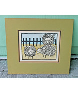 Vintage MARGERY NIBLOCK Hand Signed Woodblock Print &quot;Sheep &quot;D 1937 Matted - £50.61 GBP