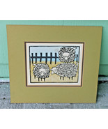 Vintage MARGERY NIBLOCK Hand Signed Woodblock Print &quot;Sheep &quot;D 1937 Matted - €54,73 EUR