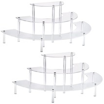 2Packs Acrylic Display Risers, 3 Tier Clear Cupcake Stand Risers, Perfume Stand  - £34.36 GBP