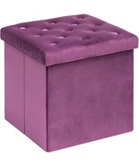 B Fsobeiialeo Storage Ottoman Cube Velvet Tufted Folding Ottomans With, ... - $51.96