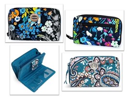 Vera Bradley Turnlock Wallet RFID Cotton Zips + Card Pockets Choice MFG ... - $39.99