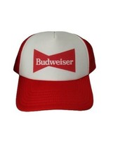 Budweiser Trucker Hat Red White Mesh Ball Cap Snapback NEW Vintage Look - £14.70 GBP
