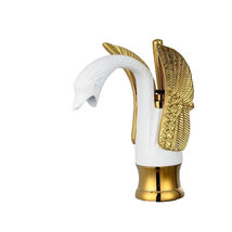 BWE Swan Gold &amp; White Bathroom Faucet Single Handle with Pop-Up Drain &amp; ... - $66.59