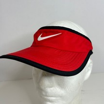 Nike Visor Featherlight Dri Fit Adult Hat OSFA Red Embroidered Adjustable Cap - £12.90 GBP