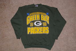 Green Bay Packers NFC Champions 1996 Crew Sweatshirt Size Mens LARGE Gre... - $40.00