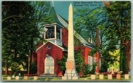 Christ Episcopal Church Dover DE Delaware Linen Postcard I5 - $4.42