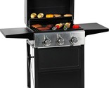 30,000 Btu Patio Garden Barbecue Grill With Two Foldable, Stainless Steel. - $258.96