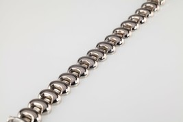 Bracciale A Maglia In Argento Sterling Puffoso 7.25&quot; - £124.94 GBP