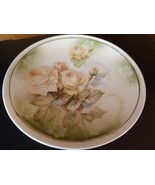 RS Germany Rose Patterned Plate, Floral Cream, Hand Painted, Gold 7 1/2&quot; - £8.17 GBP