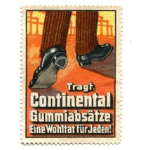 Continental Rubber Heels German Antique Vintage 1910s Cinderella Poster Stamp - £5.87 GBP