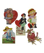 Lot of 5 Victorian Valentines Day Love Cards Die Cut Cards Notes Mailers... - $17.11