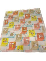 Vintage Bunny Esmond Chatham Snoopy ABCs Fiberwoven Baby Blanket 40x45 Silk Trim - £21.74 GBP