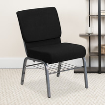 Black Fabric Church Chair XU-CH0221-BK-SV-BAS-GG - £84.47 GBP