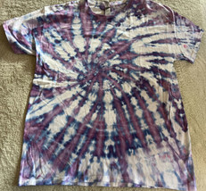 NEW Gildan Men’s Women’s Purple Blue Spiral Tie Dye Short Sleeve Shirt Large  - £15.58 GBP