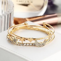 Women 4PCS Set Bracelets Stackable Open Cuff Bracelet - £17.57 GBP