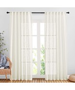 Nicetown Linen Sheer Curtains And Drapes For Living Room, Rod Pocket, Se... - £32.79 GBP