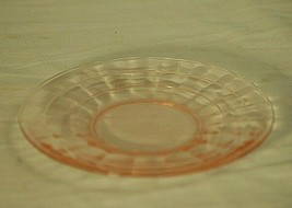 Block Optic Pink Depression Glass by Anchor Hocking 6-1/4&quot; Bread &amp; Butte... - £10.22 GBP