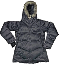 Columbia Jacket Womens Small Black Down Filled Hooded Faux Fur Ski Puffer Coat - £22.80 GBP