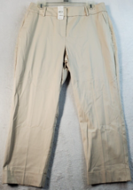 Ann Taylor Factory Pants Womens Size 8 Beige Knit Cotton Slash Pockets Wide Leg - £14.69 GBP