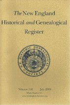 The New England Historical and Genealogical Register, July 2004 [Single ... - $4.88