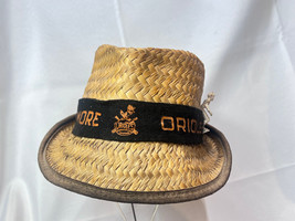 Vtg Baltimore Orioles 1954-1965 O&#39;s Weaved Straw Fedora Hat W/ Plastic Player - £315.77 GBP