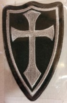 Knight&#39;s Templar White Cross on Shield Patch - £7.06 GBP