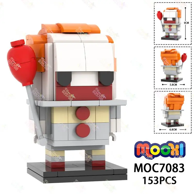 153PCS Horror Movie Pennywise MOC Building Blocks Creative Character Model - £23.95 GBP