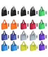 20 Pack Durable Colorful Folding Reusable Grocery Bags Handles Bulk Heav... - £31.45 GBP