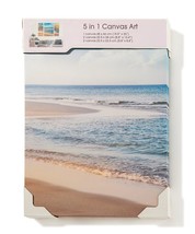 Beach and Ocean Wall Prints Set of 5 Stretched Canvas over Frame Neutral Tone image 2