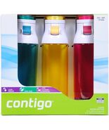Contigo 24oz Jackson Water Bottles, 3 Pack (Seagoing, Marigold, Sangria) - $1,287.29 MXN