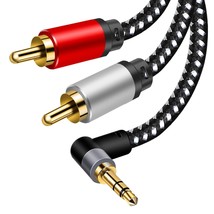 3.5Mm Aux Cables, 90 Rca Audio Cable, 3.5Mm To 2-Male Rca Stereo Splitte... - £11.79 GBP