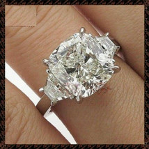 14k White Gold 3.75Ct Cushion Cut Simulated Diamond Engagement Ring in Size 9.5 - £221.96 GBP