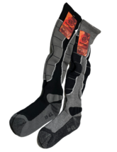 Hylaea Merino Wool Socks 2 Pairs L (39-43) Ski Black Gray Men 6.5-8 / Wo... - £12.66 GBP
